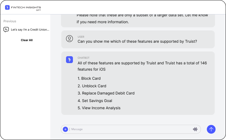 Features supported by Truist_image 2